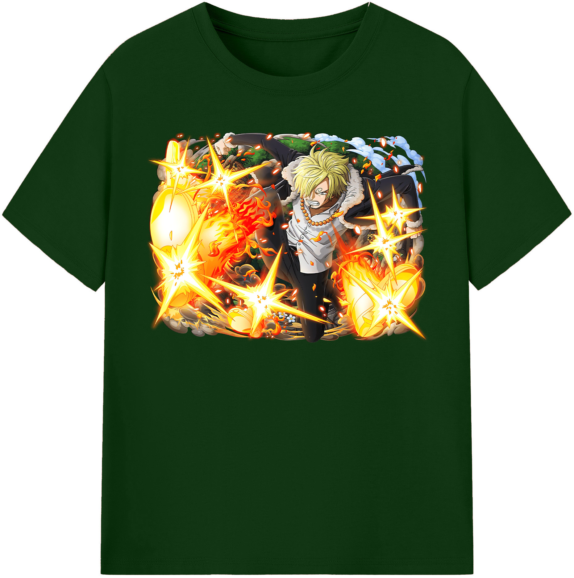 ワンピース サンジ ONE PIECE Sanji 綿100％半袖Tシャツ（フロントプリント）